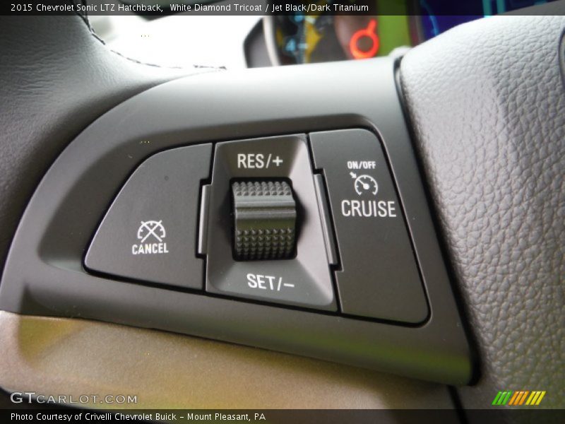 White Diamond Tricoat / Jet Black/Dark Titanium 2015 Chevrolet Sonic LTZ Hatchback