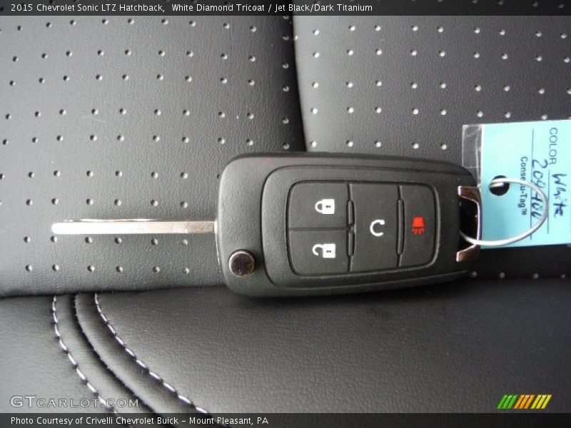 White Diamond Tricoat / Jet Black/Dark Titanium 2015 Chevrolet Sonic LTZ Hatchback