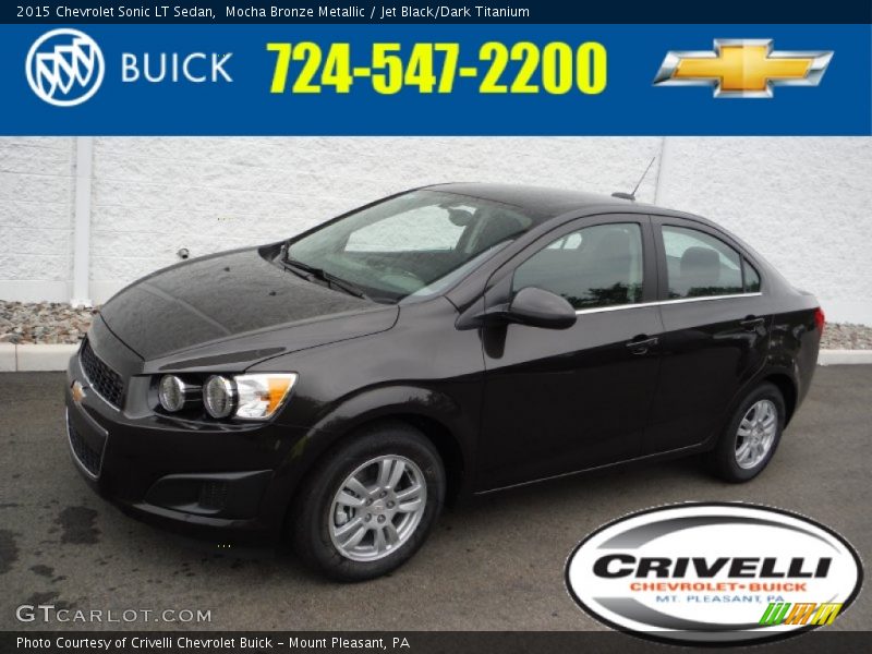 Mocha Bronze Metallic / Jet Black/Dark Titanium 2015 Chevrolet Sonic LT Sedan