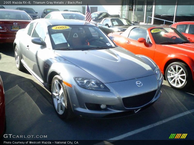 Titanium Gray Metallic / Black/Red 2005 Mazda RX-8