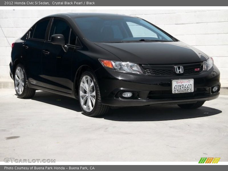 Crystal Black Pearl / Black 2012 Honda Civic Si Sedan