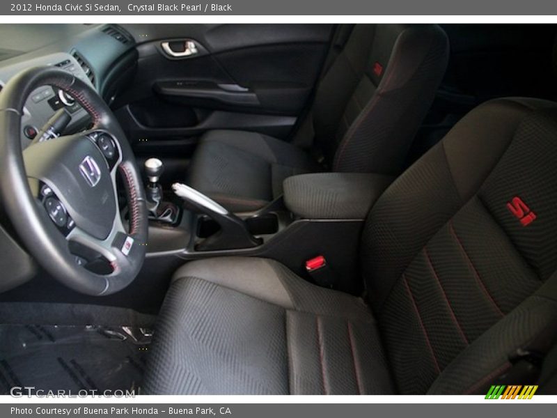 Crystal Black Pearl / Black 2012 Honda Civic Si Sedan
