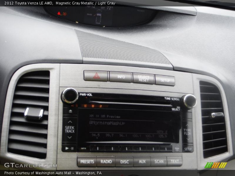 Magnetic Gray Metallic / Light Gray 2012 Toyota Venza LE AWD