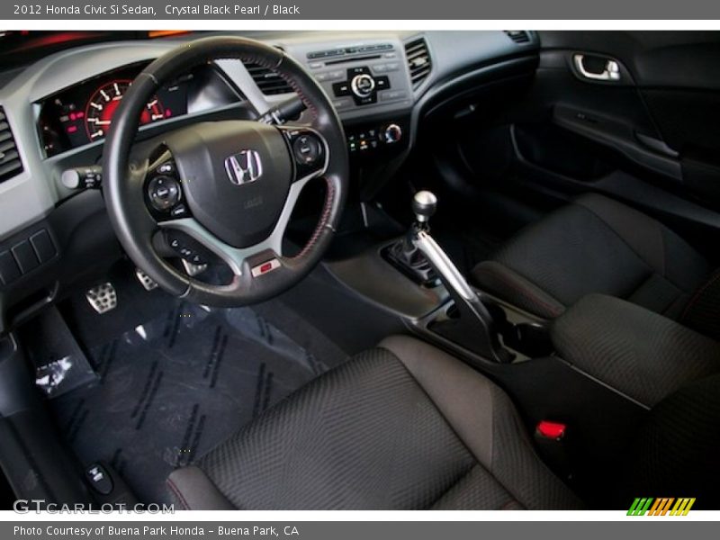 Crystal Black Pearl / Black 2012 Honda Civic Si Sedan