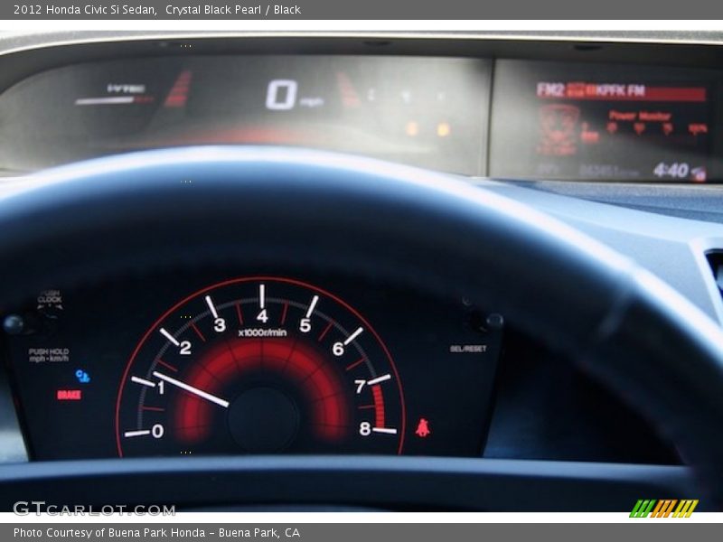 Crystal Black Pearl / Black 2012 Honda Civic Si Sedan