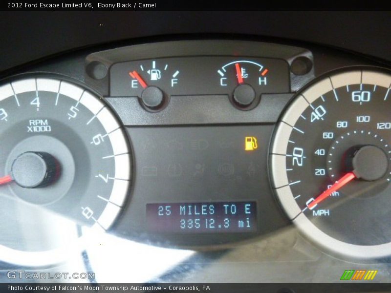 Ebony Black / Camel 2012 Ford Escape Limited V6