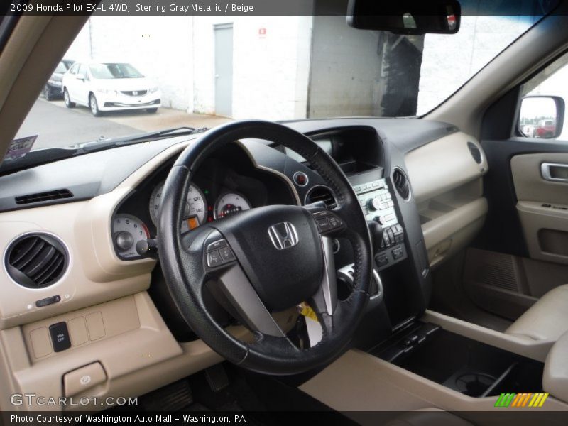 Sterling Gray Metallic / Beige 2009 Honda Pilot EX-L 4WD