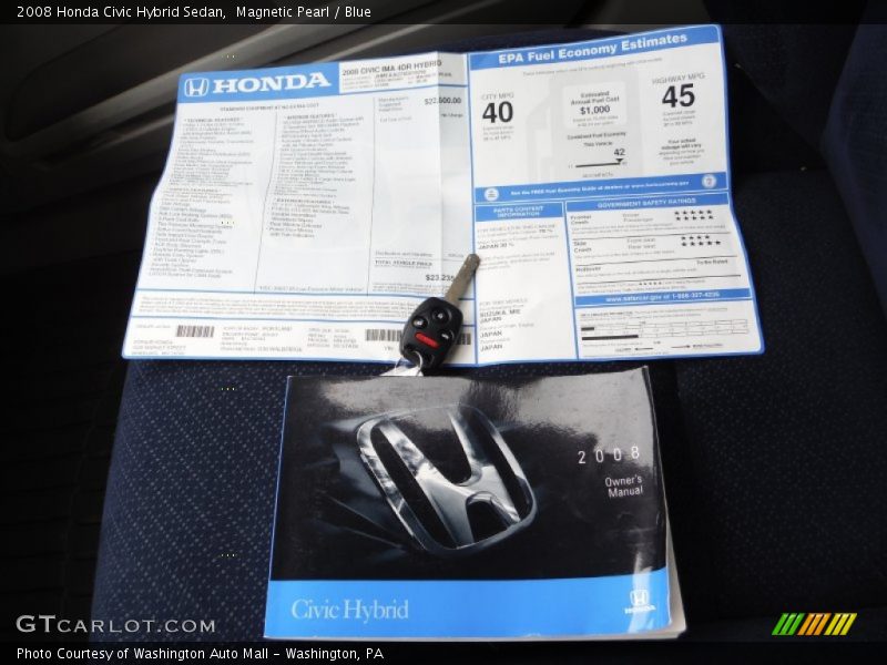 Magnetic Pearl / Blue 2008 Honda Civic Hybrid Sedan