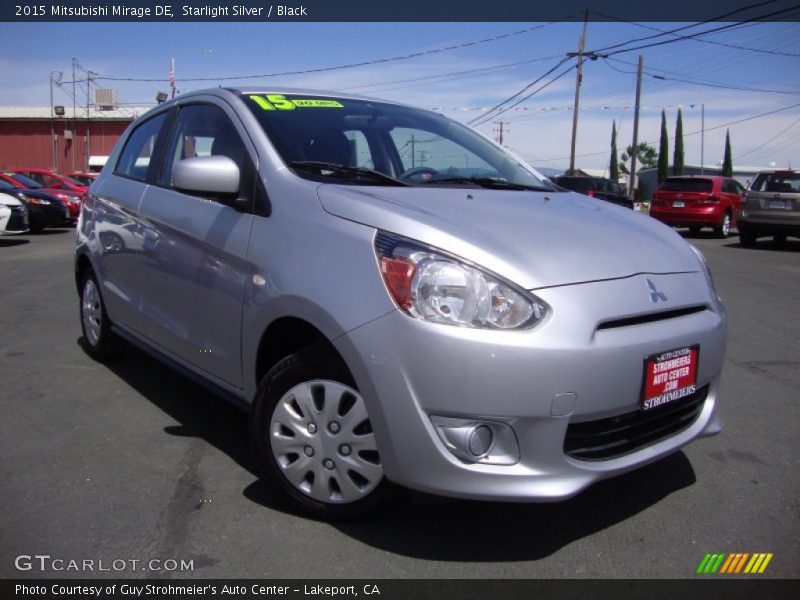 Starlight Silver / Black 2015 Mitsubishi Mirage DE