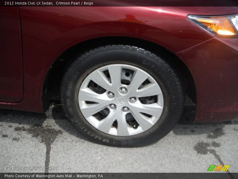 Crimson Pearl / Beige 2012 Honda Civic LX Sedan