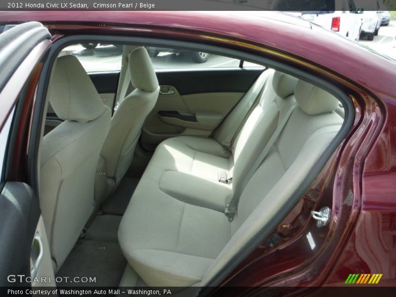 Crimson Pearl / Beige 2012 Honda Civic LX Sedan