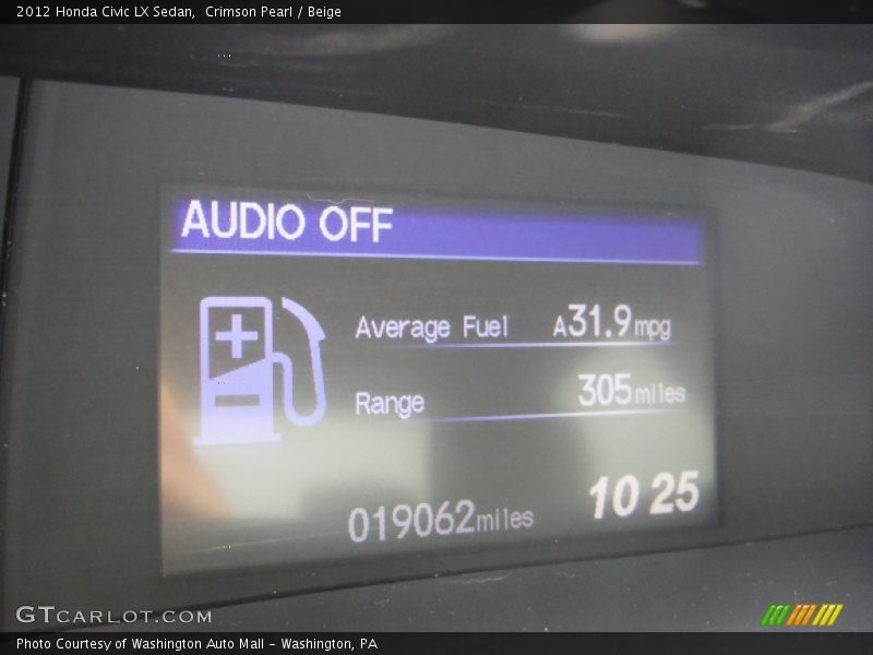 Crimson Pearl / Beige 2012 Honda Civic LX Sedan