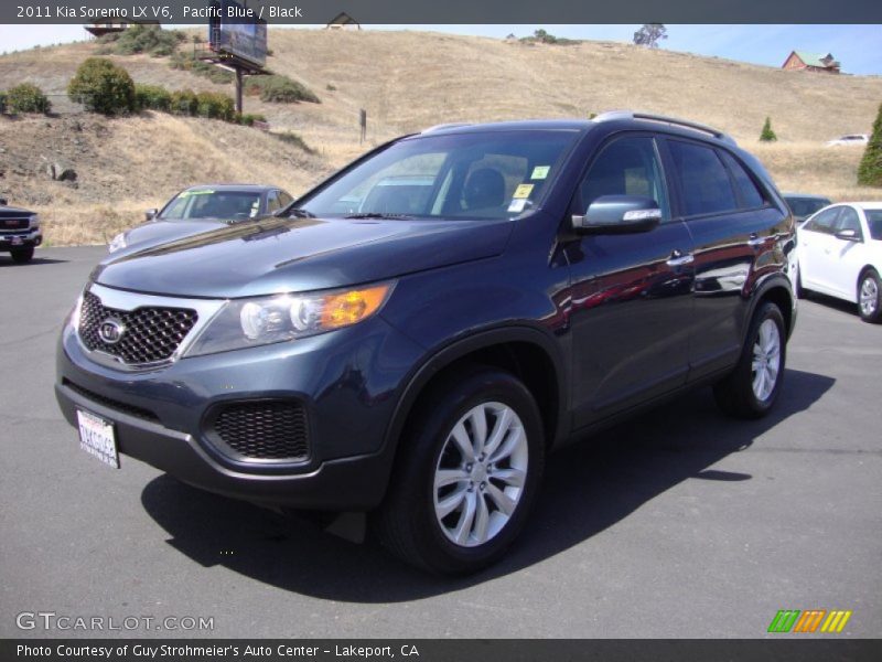 Pacific Blue / Black 2011 Kia Sorento LX V6
