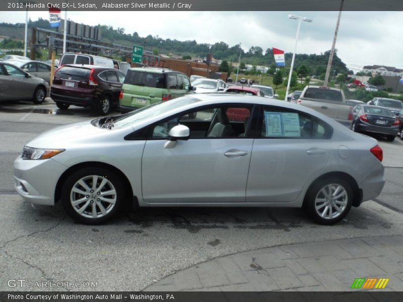 Alabaster Silver Metallic / Gray 2012 Honda Civic EX-L Sedan