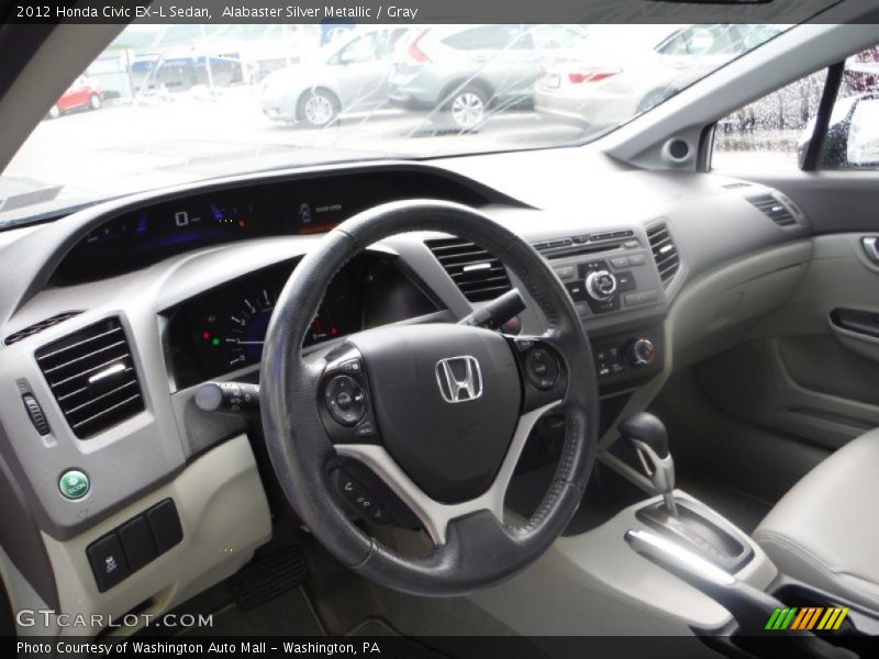 Alabaster Silver Metallic / Gray 2012 Honda Civic EX-L Sedan