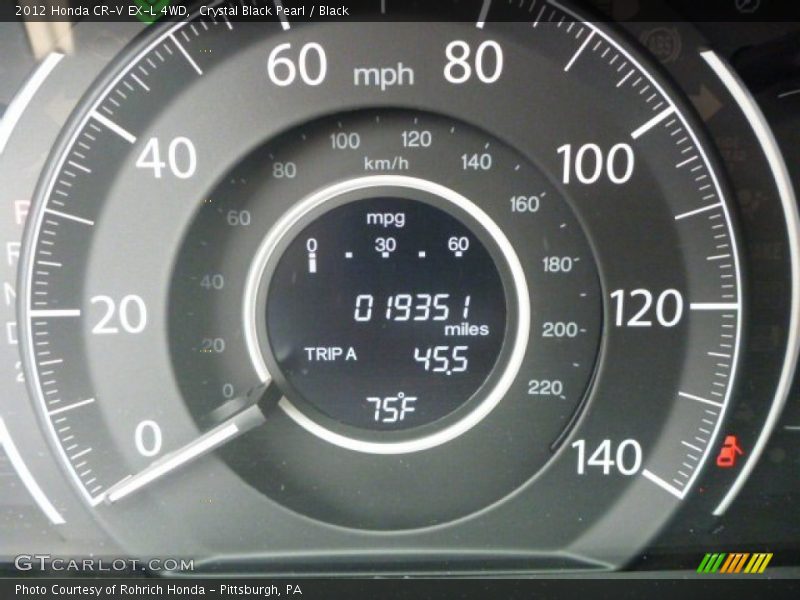 Crystal Black Pearl / Black 2012 Honda CR-V EX-L 4WD