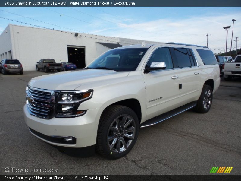 White Diamond Tricoat / Cocoa/Dune 2015 Chevrolet Suburban LTZ 4WD