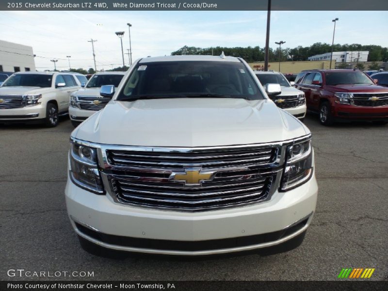 White Diamond Tricoat / Cocoa/Dune 2015 Chevrolet Suburban LTZ 4WD