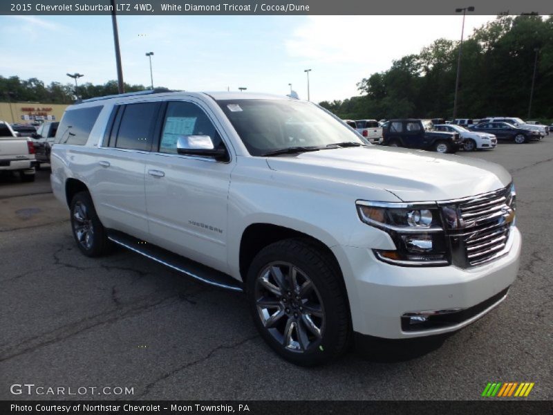 White Diamond Tricoat / Cocoa/Dune 2015 Chevrolet Suburban LTZ 4WD
