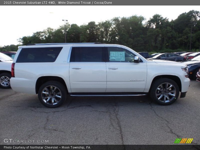 White Diamond Tricoat / Cocoa/Dune 2015 Chevrolet Suburban LTZ 4WD