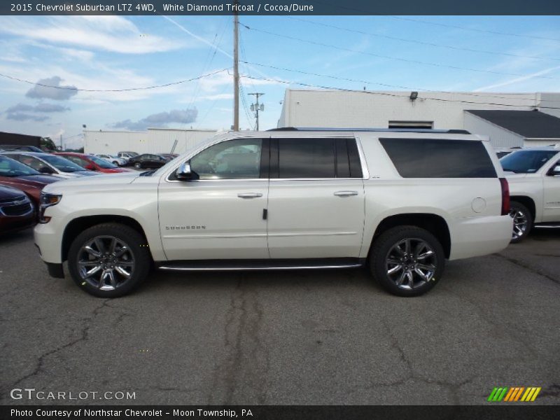 White Diamond Tricoat / Cocoa/Dune 2015 Chevrolet Suburban LTZ 4WD