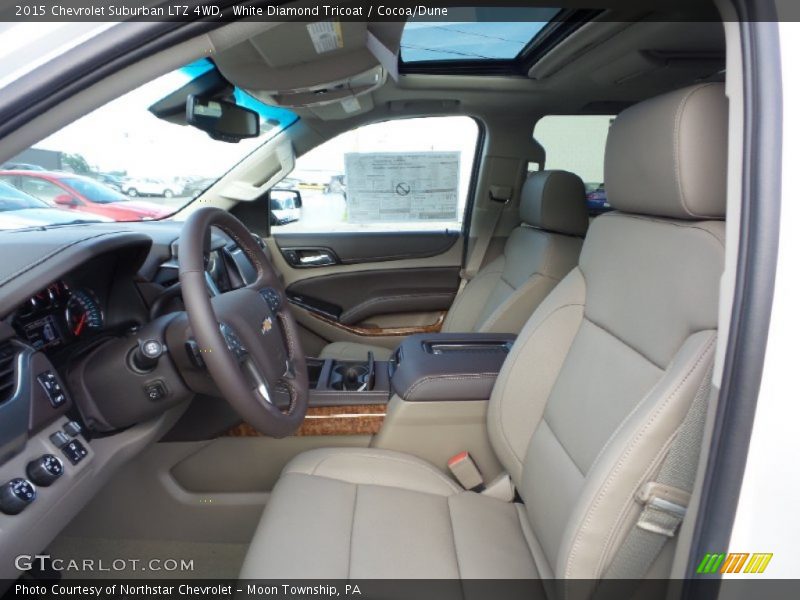 White Diamond Tricoat / Cocoa/Dune 2015 Chevrolet Suburban LTZ 4WD