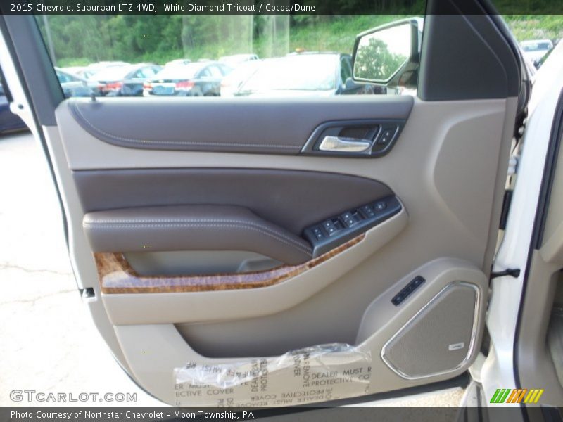 White Diamond Tricoat / Cocoa/Dune 2015 Chevrolet Suburban LTZ 4WD