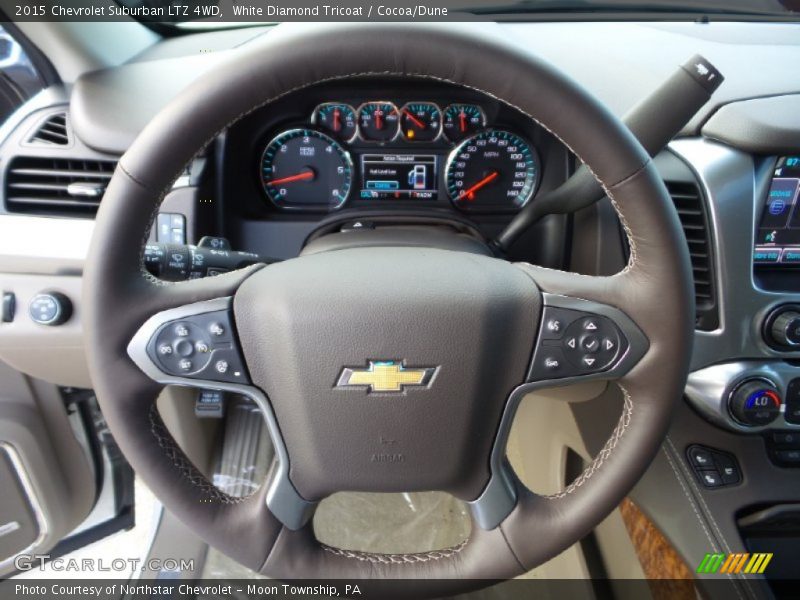 White Diamond Tricoat / Cocoa/Dune 2015 Chevrolet Suburban LTZ 4WD