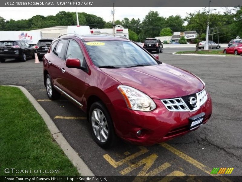 Cayenne Red / Gray 2012 Nissan Rogue SL AWD