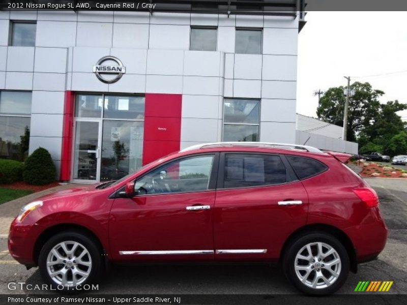 Cayenne Red / Gray 2012 Nissan Rogue SL AWD