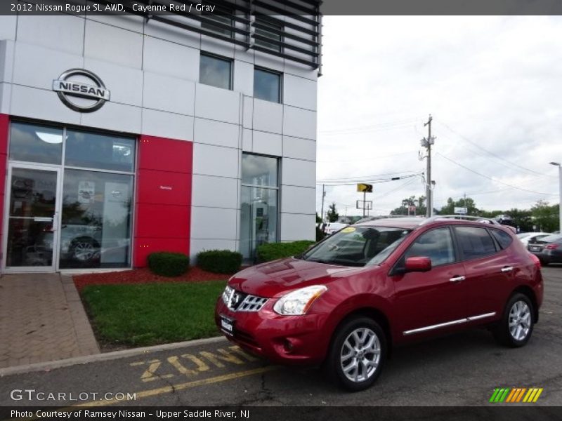 Cayenne Red / Gray 2012 Nissan Rogue SL AWD