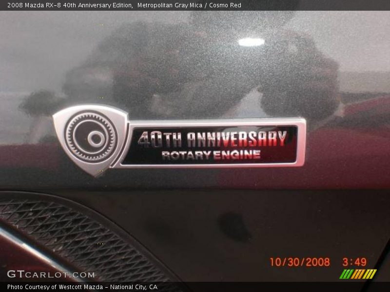 Metropolitan Gray Mica / Cosmo Red 2008 Mazda RX-8 40th Anniversary Edition