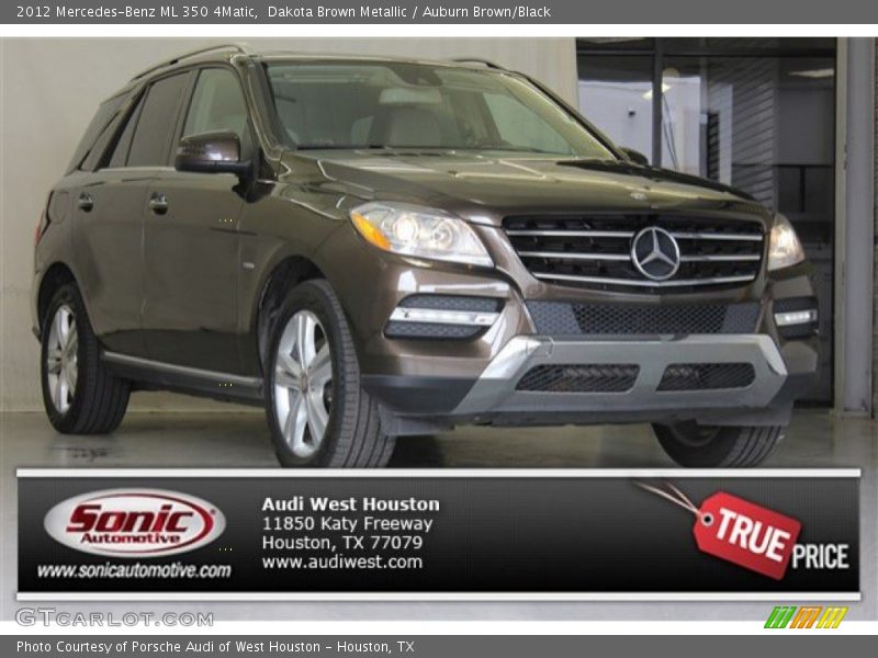 Dakota Brown Metallic / Auburn Brown/Black 2012 Mercedes-Benz ML 350 4Matic