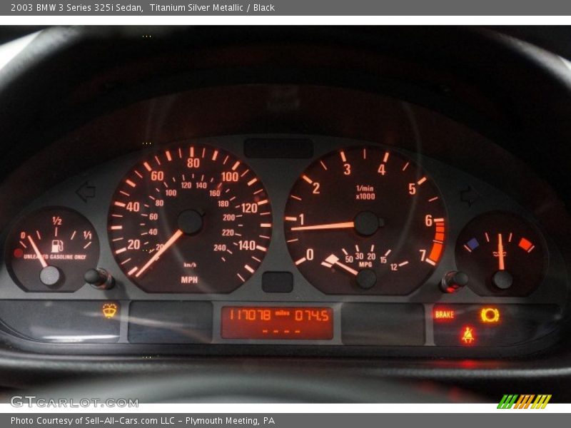 Titanium Silver Metallic / Black 2003 BMW 3 Series 325i Sedan