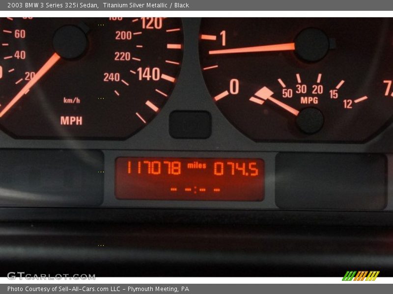 Titanium Silver Metallic / Black 2003 BMW 3 Series 325i Sedan