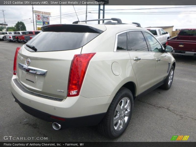 Silver Coast Metallic / Caramel/Ebony 2015 Cadillac SRX Luxury AWD