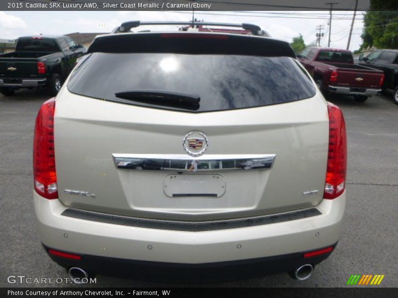 Silver Coast Metallic / Caramel/Ebony 2015 Cadillac SRX Luxury AWD