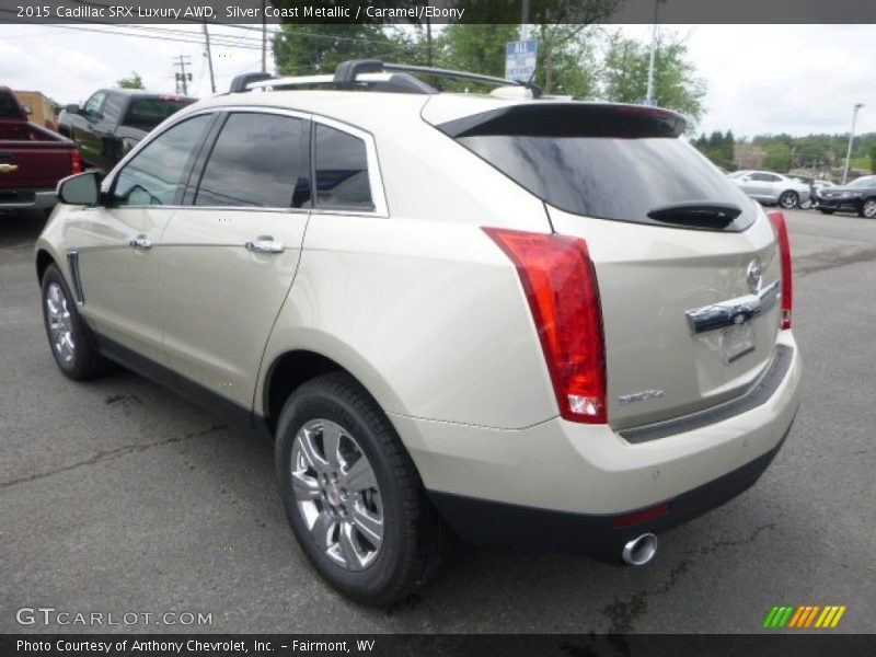 Silver Coast Metallic / Caramel/Ebony 2015 Cadillac SRX Luxury AWD