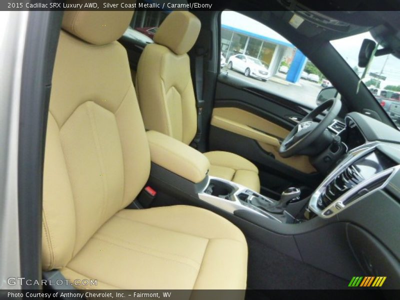 Silver Coast Metallic / Caramel/Ebony 2015 Cadillac SRX Luxury AWD