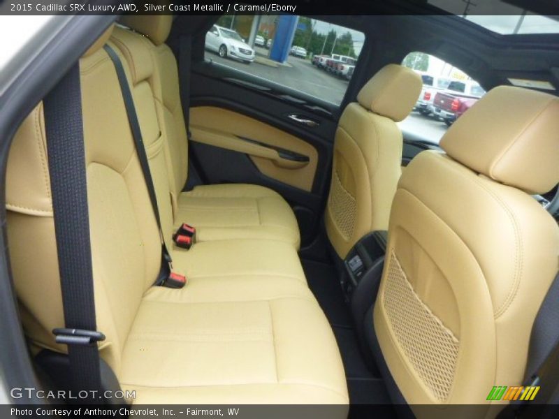 Silver Coast Metallic / Caramel/Ebony 2015 Cadillac SRX Luxury AWD