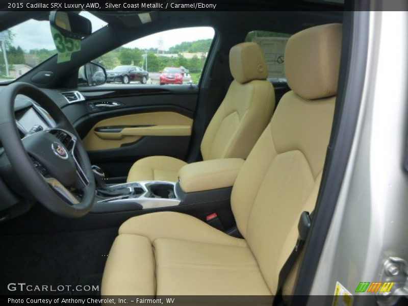 Silver Coast Metallic / Caramel/Ebony 2015 Cadillac SRX Luxury AWD
