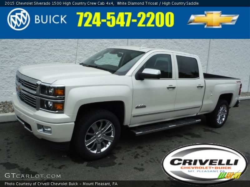White Diamond Tricoat / High Country Saddle 2015 Chevrolet Silverado 1500 High Country Crew Cab 4x4