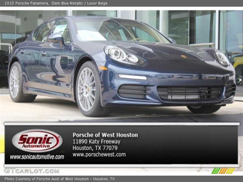 Dark Blue Metallic / Luxor Beige 2015 Porsche Panamera