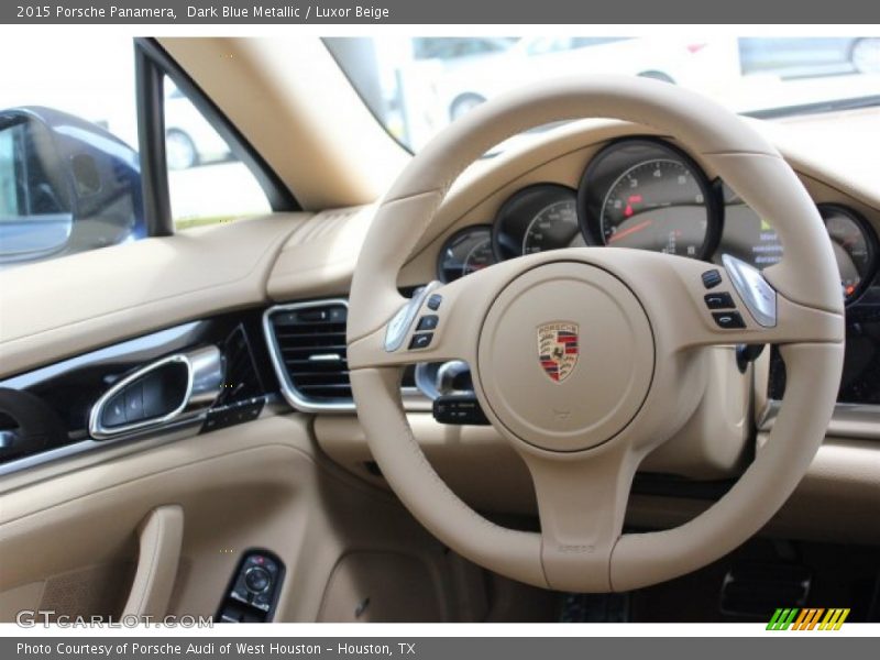 Dark Blue Metallic / Luxor Beige 2015 Porsche Panamera