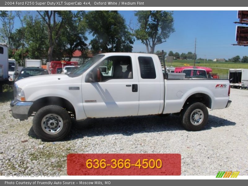 Oxford White / Medium Flint 2004 Ford F250 Super Duty XLT SuperCab 4x4