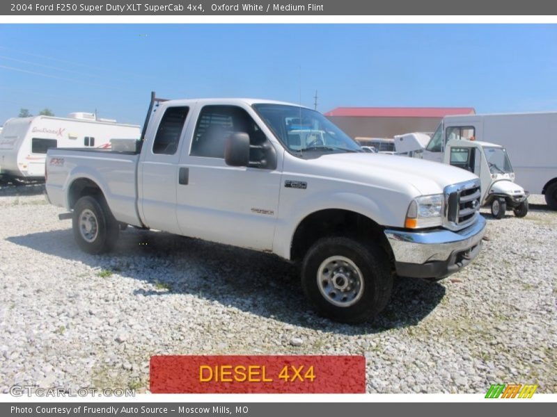 Oxford White / Medium Flint 2004 Ford F250 Super Duty XLT SuperCab 4x4