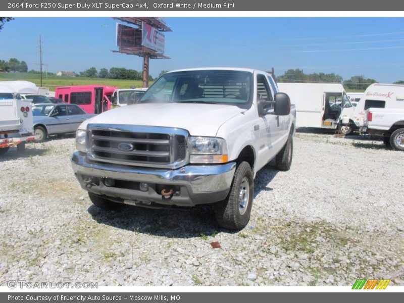 Oxford White / Medium Flint 2004 Ford F250 Super Duty XLT SuperCab 4x4