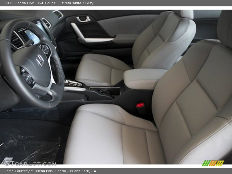 Taffeta White / Gray 2015 Honda Civic EX-L Coupe