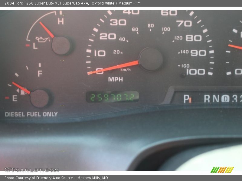 Oxford White / Medium Flint 2004 Ford F250 Super Duty XLT SuperCab 4x4