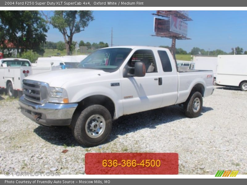 Oxford White / Medium Flint 2004 Ford F250 Super Duty XLT SuperCab 4x4